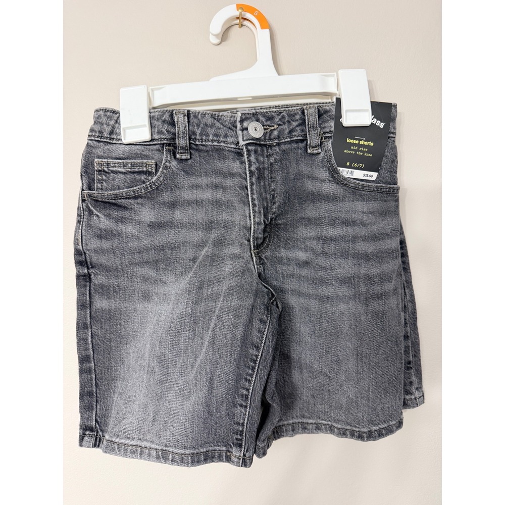 Art Class Loose Denim Shorts Boys S (6/7) Gray Mid Rise Above Knee NWT